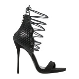 Arden Furtado summer 2019 fashion trend women's shoes stylish ankle strap  with black high heel sandals  sexy elegant big size 40
