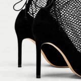 Arden Furtado summer 2019 fashion trend women's shoes sexy high heel women fishnet dress shoes black sexy elegant mesh fashion heel wire side shoes big size 45
