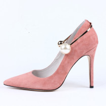 Arden Furtado summer 2019 fashion trend women's shoes heels pink pearl pointed toe stilettos heels women dress shoes ladies pearl court shoes big size 43