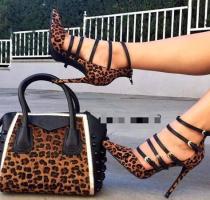 Arden Furtado summer 2019 fashion trend women's shoes pointed toe stilettos heels buckle pumps party shoes leopard print  sexy elegant  concise sweet classics big size 45
