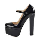Arden Furtado summer 2019 fashion trend women's shoes pure color buckle chunky heels office lady party shoes big size 45