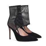 Arden Furtado summer 2019 fashion trend women's shoes new sexy women fishnet shoes stockings pointed high heels black synthetic suede ladies big size 35 to 46 TLJ-4