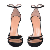Arden Furtado summer 2019 fashion trend women's shoes stilettos heels office lady sexy elegant pure color narrow band big size 45 buckle sandals