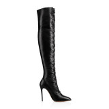 Arden Furtado fashion women's shoes 2019 sexy elegant ladies boots concise pointed toe stilettos heels big size 45 over the knee high boots