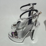 Arden Furtado summer 2019 fashion trend women's shoes  sexy elegant pure color silver buckle sandals office lady big size 45 chunky heels