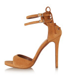Arden Furtado summer 2019 fashion trend women's shoes stilettos heels  sexy elegant office lady brown pure color big size 45 sandals
