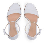 Arden Furtado summer 2019 fashion trend women's shoes  chunky heels pure color white  brown big size 45 narrow band sandals concise party shoes