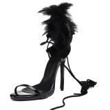 Arden Furtado summer 2019 fashion women's shoes sexy elegant sexy stilettos heels party shoes platform feather sandals