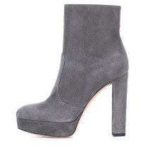 Arden Furtado fashion women's shoes winter chunky heels round toe platform shoes women's grey ankle boots