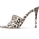 Arden Furtado summer  fashion women's shoes sexy elegant stilettos heels leopard slippers pvc mules