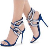 Arden Furtado summer 2019 fashion trend women's shoes  party shoes  stilettos heels sexy crystal rhinestone elegant buckle classics sandals  big size 45
