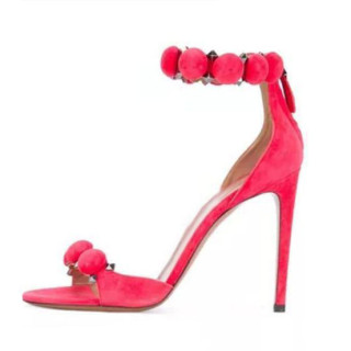 Arden Furtado summer 2019 fashion trend women's shoes rose red sandals sexy elegant concise zipper mature narrow band office lady  big size 45