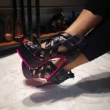 Arden Furtado summer 2019 fashion women's shoes sexy elegant platform cage sandals big size 47 stilettos heels