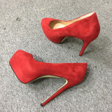 Arden Furtado spring autumn 2019 fashion women's shoes buckle stilettos heels platform burgundy party shoes big size 47