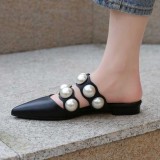 Arden Furtado summer 2019 fashion trend women's shoes pointed toe  sexy elegant pearl slippers classics mules concise