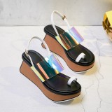 Arden Furtado summer 2019 fashion women's shoes sexy elegant wedges white sandals buckle strap students shoes swing heels