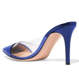 Arden Furtado summer 2019 fashion trend women's shoes pointed toe stilettos heels transparent PVC slippers mules  big size 45