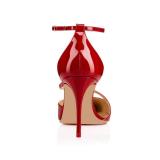 Arden Furtado summer 2019 fashion trend women's shoes pointed toe  white apricot red stilettos heels narrow band sandals pure color concise big size 45 buckle party shoes