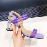 Arden Furtado summer 2019 fashion trend women's shoes chunky heels sexy  purple elegant office lady narrow band pure color  big size 43 buckle sandals