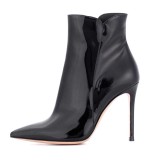 Arden Furtado spring and autumn 2019 fashion women's shoes pointed toe stilettos heels office lady zipper  big size 45 party shoes  short boots  pure color