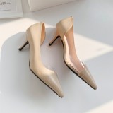 Arden Furtado summer 2019 fashion trend women's shoes pointed toe stilettos heels pure color small size 33 big size 43 pumps slip-on concise mature office lady