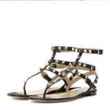Arden Furtado summer 2019 fashion women's shoes rivets gladiator flat sandals large size shoes