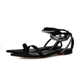 Arden Furtado summer 2019 fashion women's shoes sharp crystal rhinestone flat sandals
