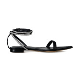 Arden Furtado summer 2019 fashion women's shoes sharp crystal rhinestone flat sandals