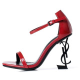 Arden Furtado summer 2019 fashion women's shoes square head sexy elegant narrow band small size 33 party shoes buckle strap sandals