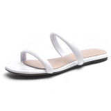 Arden Furtado summer 2019 fashion trend women's shoes white apricot silver blue sexy elegant ladylike temperament concise mature pure color small size 33 big size 43 slippers