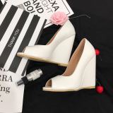 Arden Furtado summer 2019 fashion trend women's shoes sexy elegant concise mature wedges pumps  big size  47 office lady slip-on pure color