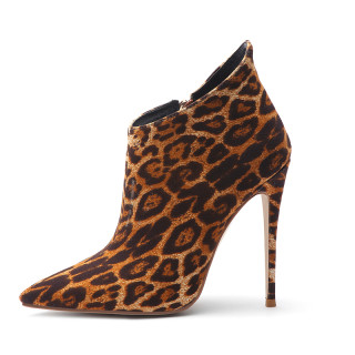 Arden Furtado summer 2019 fashion trend women's shoes pointed toe stilettos heels zipper sexy leopard print elegant short boots