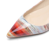 Arden Furtado summer 2019 fashion trend women's shoes pointed toe concise elegant colorful stripes flats leather big size 45