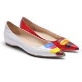 Arden Furtado summer 2019 fashion trend women's shoes pointed toe elegant slip-on mixed colors white red shallow leather