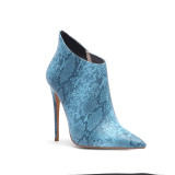 Arden Furtado spring and autumn 2019 fashion women's shoes pointed toe sexy serpentine stilettos heels zipper short boots