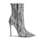 Arden Furtado fashion women's shoes winter 2019 pointed toe stilettos heels zipper short boot elegant big size 46 women's boots