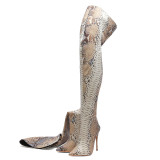 Arden Furtado fashion women's shoes pointed toe stilettos heels zipper serpentine over the knee high boots