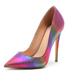 Arden Furtado summer 2019 fashion women's shoes pointed toe stilettos heels magic silk office lady slip-on pumps big size 45