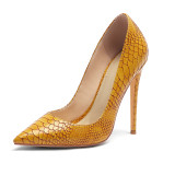 Arden Furtado summer 2019 fashion women's shoes snake skin pointed toe office lady stilettos heels slip-on big size 45 pumps