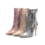 Arden Furtado fashion women's shoes winter 2019 pointed toe stilettos heels zipper short boot elegant big size 46 women's boots