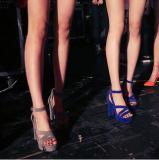 Arden Furtado high heels sexy Peep toe chunky heels Royal blue Red platform sandals  Block heels