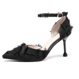 Arden Furtado summer 2019 fashion trend women's shoes Pointed toe Stilettos heels Buckle Sandals Big size 40