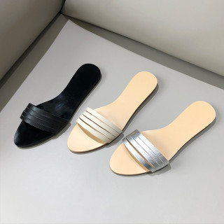 Arden Furtado summer 2019 fashion women's shoes flat open toe slippers narrow band open toe silver casual white slides