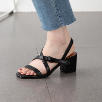 Arden Furtado summer 2019 fashion women's shoes  chunky heels sexy elegant white buckle gladiator sandals big size 42