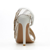 summer 2019 fashion trend women's shoes stilettos heels sexy fringed gladiator elegant pure color slip-on sandals