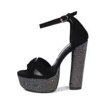 Arden Furtado summer 2019 fashion  women's shoes chunky heels platform sandals buckle strap party shoes big size 44