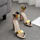 summer 2019 fashion trend women's shoes chunky heels sexy elegant narrow band chunky heels sandals party shoes