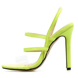 summer 2019 fashion trend women's shoes pure color sandals stilettos heels sandals party shoes
