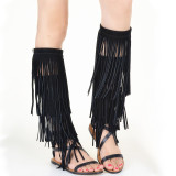 summer  fashion women's shoes sexy elegant flat fringed sandals any color can be customized