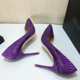 2019 spring autumn slip on sequined cloth rivets pumps glitter purple elegant sexy high heels stilettos ladies women's shoes